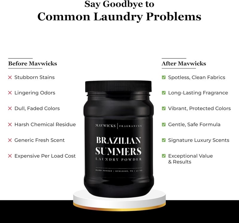 Mavwicks - Luxury Laundry Detergent Powder (Brazilian Summers) 32 Oz – Concentrated for Tough Stains and Odors, For All Washing machine types – Gentle on Fabrics - Image 3
